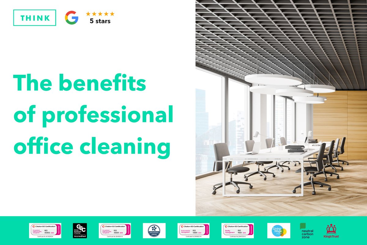 A spotless office is about creating a healthier, more productive work environment.

Did you know you get a FREE deep clean when you start a contract with us? ⭐

Contact us today: ow.ly/JfE950VVp2V  

#commercialcleaning #officecleaning #londoncleaners