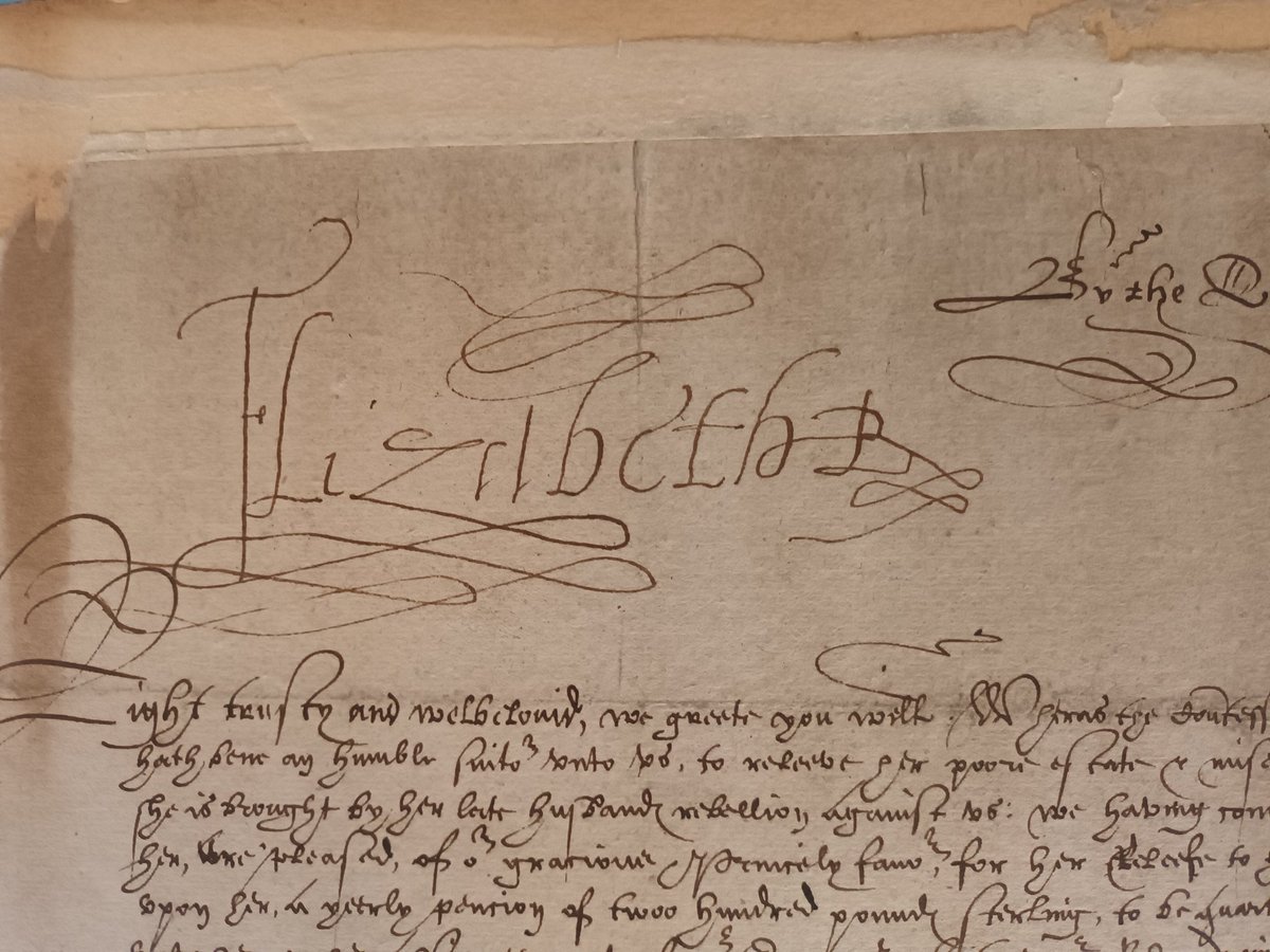 Dr Patrick McDonagh (@pmcdonagh7) on Twitter photo Really interesting seeing this signature of Queen Elizabeth I in a letter written in October 1588, a few months after events of the Spanish Armada, to her officials in Ireland regarding the grant of an annuity at <a href="/NLIreland/">National Library of Ireland</a> Really interesting seeing this signature of Queen Elizabeth I in a letter written in October 1588, a few months after events of the Spanish Armada, to her officials in Ireland regarding the grant of an annuity at <a href="/NLIreland/">National Library of Ireland</a>