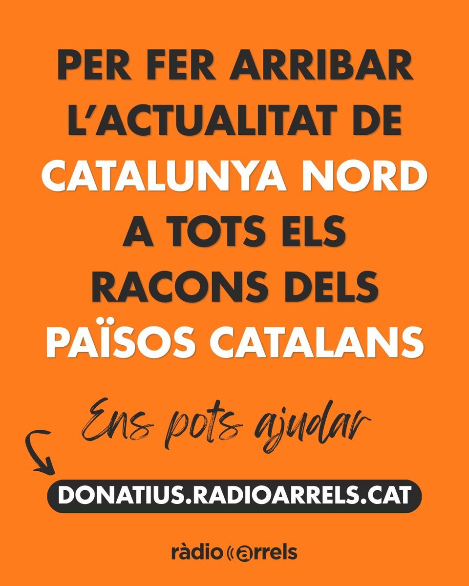 RadioArrels's tweet photo. L'única ràdio en català de #CatalunyaNord necessita la teva ajuda. Per fer sentir la veu de Catalunya Nord arreu dels #PaïsosCatalans pots fer un donatiu a https://t.co/KxLImxPBO7 https://t.co/YyaPMxaZnl