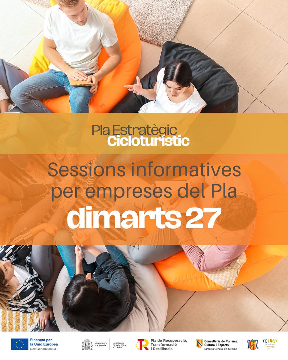 🚲 Empreses del Pla de Mallorca!

Participa a una de les sessions informatives del Pla Estratègic de Cicloturisme: 

📅 Dimarts 27 de maig
🕚 11.00 h – Mancomunitat Pla de Mallorca (Petra)
🕓 16.00 h – Sa Quintana (Sineu)

✅ Confirma aquí:
👉 docs.google.com/forms/d/e/1FAI…