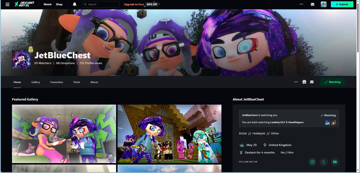 JetBlueChestC (@jetbluechestc) on Twitter photo Even DaviantArt knows, with the cakes and special animation on profile page, even my bro <a href="/JetBlueChest/">JetBlueChest (JBC)</a> . I like it.
BUT! It's not until Thursday because that's when our special day happens Even DaviantArt knows, with the cakes and special animation on profile page, even my bro <a href="/JetBlueChest/">JetBlueChest (JBC)</a> . I like it.
BUT! It's not until Thursday because that's when our special day happens