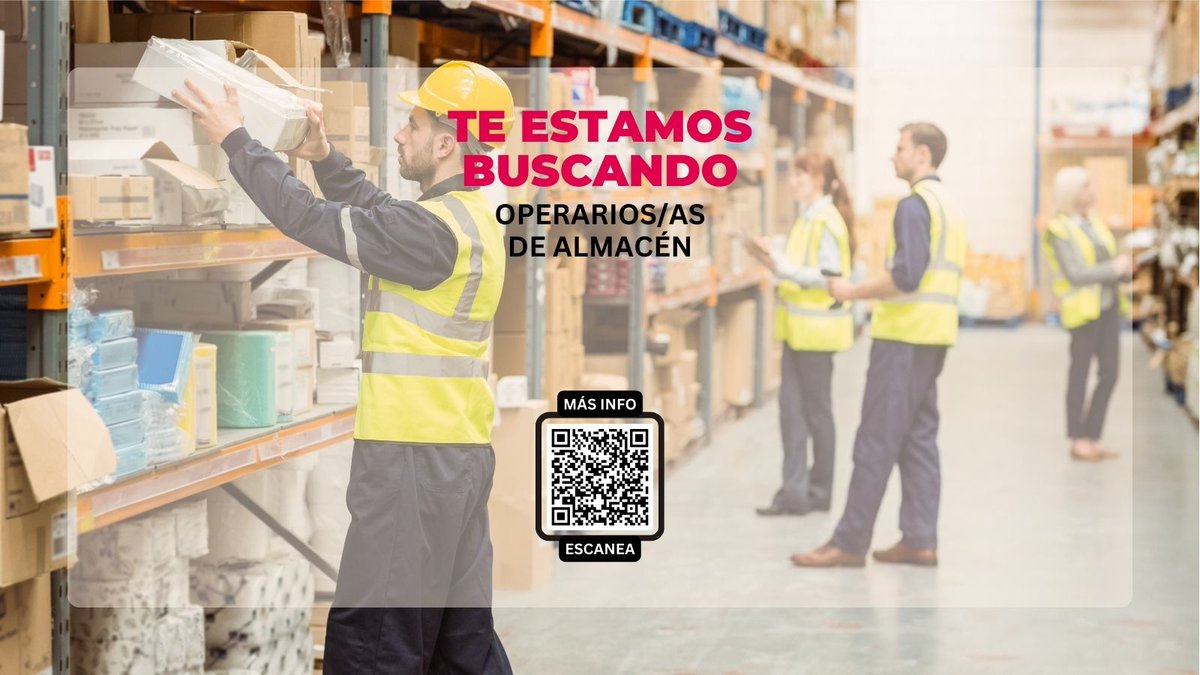 📦 Operario/a de almacén
🎓 E.S.O. + ofimática
🛠️ Valorable fontanería/calefacción
🚗 Carné B | 📍 San Cibrao
📩 ¡Apúntate hoy!
#EmpleoSanCibrao #OfertasLaborales
