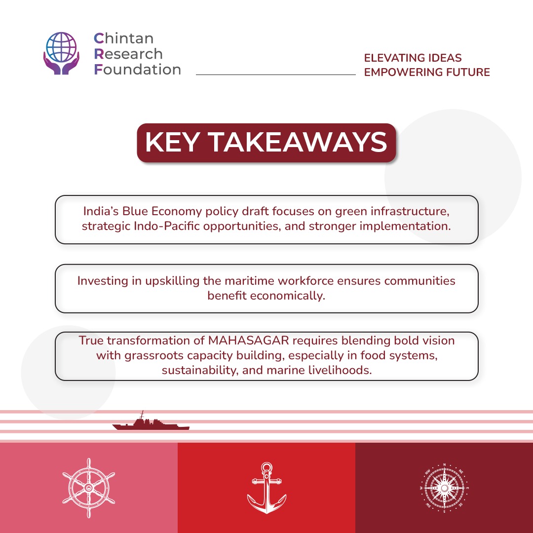 Session 1: The Strategic Evolution to MAHASAGAR

#CRFLive - At the MAHASAGAR Conference, a session moderated by Mr. Shishir Priyadarshi, President, Chintan Research Foundation, brought together esteemed panelists Dr. Cchavi Vasisht, Associate Fellow, Chintan Research Foundation;