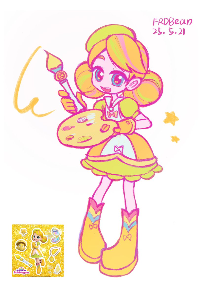 FBean87569's tweet photo. 💛🎨#我的同学是美人鱼 #rainbowbubblegem #yellowgold #옐로우골드 #draw #fanart https://t.co/vm1pylMyox