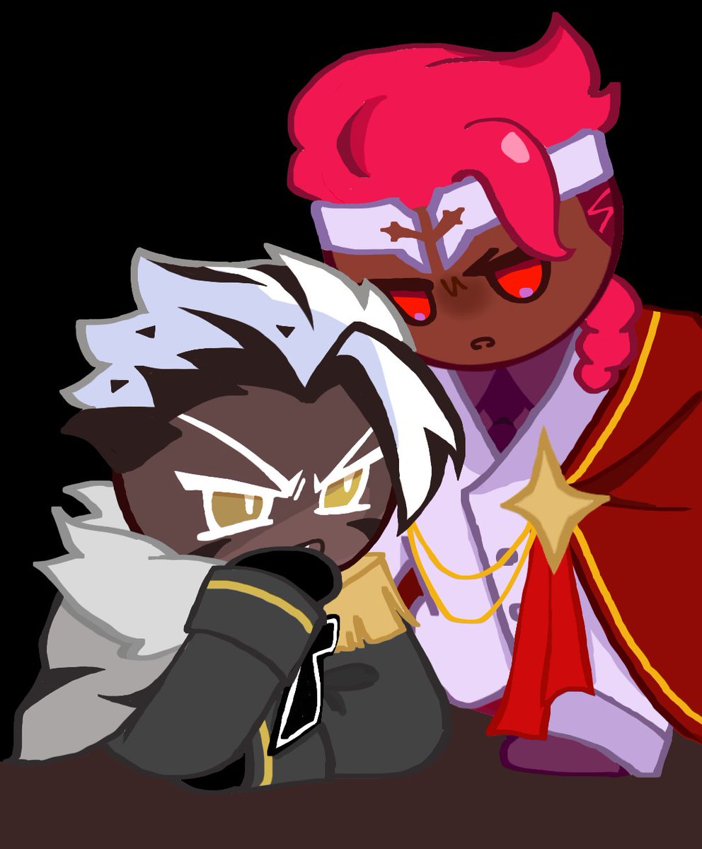The generals seem to be discussing something important-
#cookierunkingdom #wildchip #wildberrycookie #crunchychipcookie