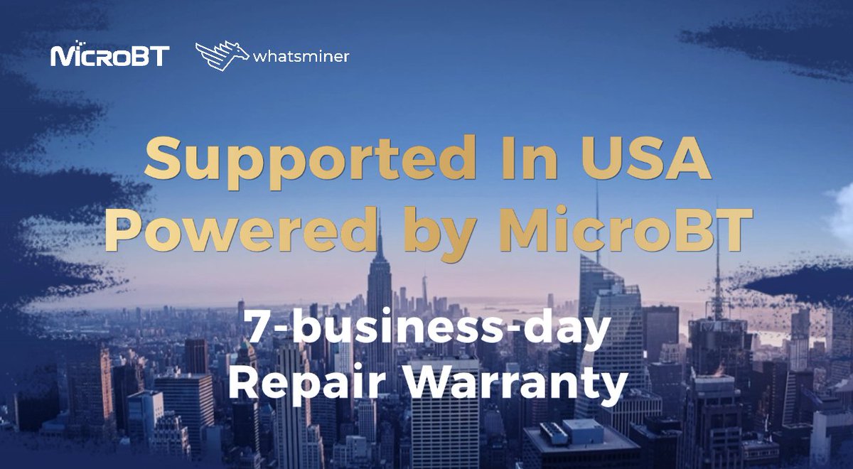 🚀 Proudly #MadeInUSA, backed by local support!  
⚡ <a href="/Whatsminer_MBT/">WhatsMiner</a> delivers fast, reliable service with our 7-business-day repair warranty — ensuring minimal downtime for your operations. Local manufacturing means quicker responses and better support. ✅ 
#Bitcoin