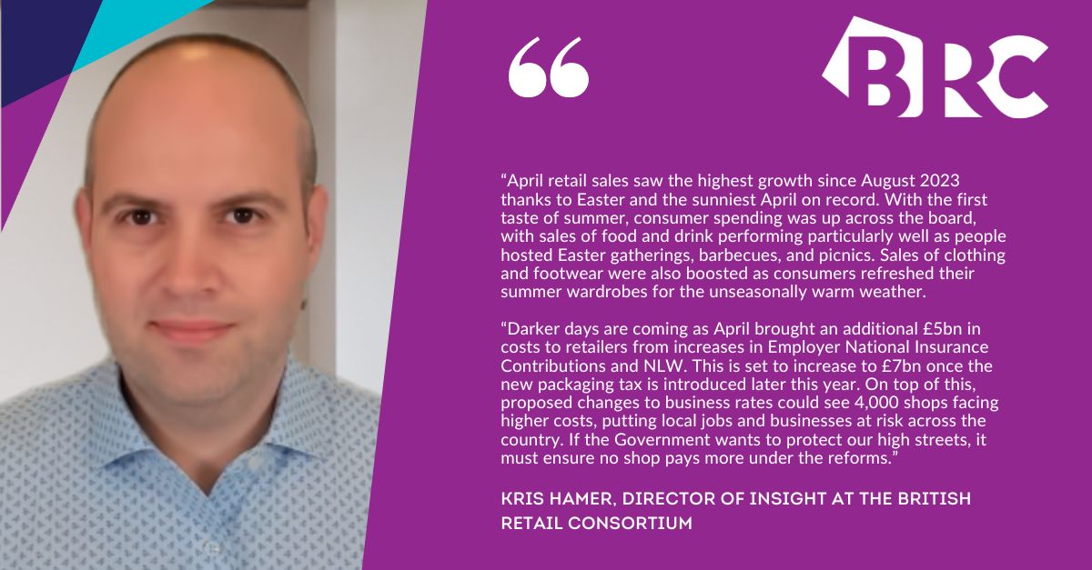 The British Retail Consortium (@the_brc) on Twitter photo Director of Insight, Kris Hamer, has reacted to today's <a href="/ONS/">Office for National Statistics (ONS)</a> Retail Sales Index for April. 💬
Sales grew significantly last month thanks to a late Easter and sunny weather. 📈
brc.org.uk/news-and-event…
#retail Director of Insight, Kris Hamer, has reacted to today's <a href="/ONS/">Office for National Statistics (ONS)</a> Retail Sales Index for April. 💬
Sales grew significantly last month thanks to a late Easter and sunny weather. 📈
brc.org.uk/news-and-event…
#retail