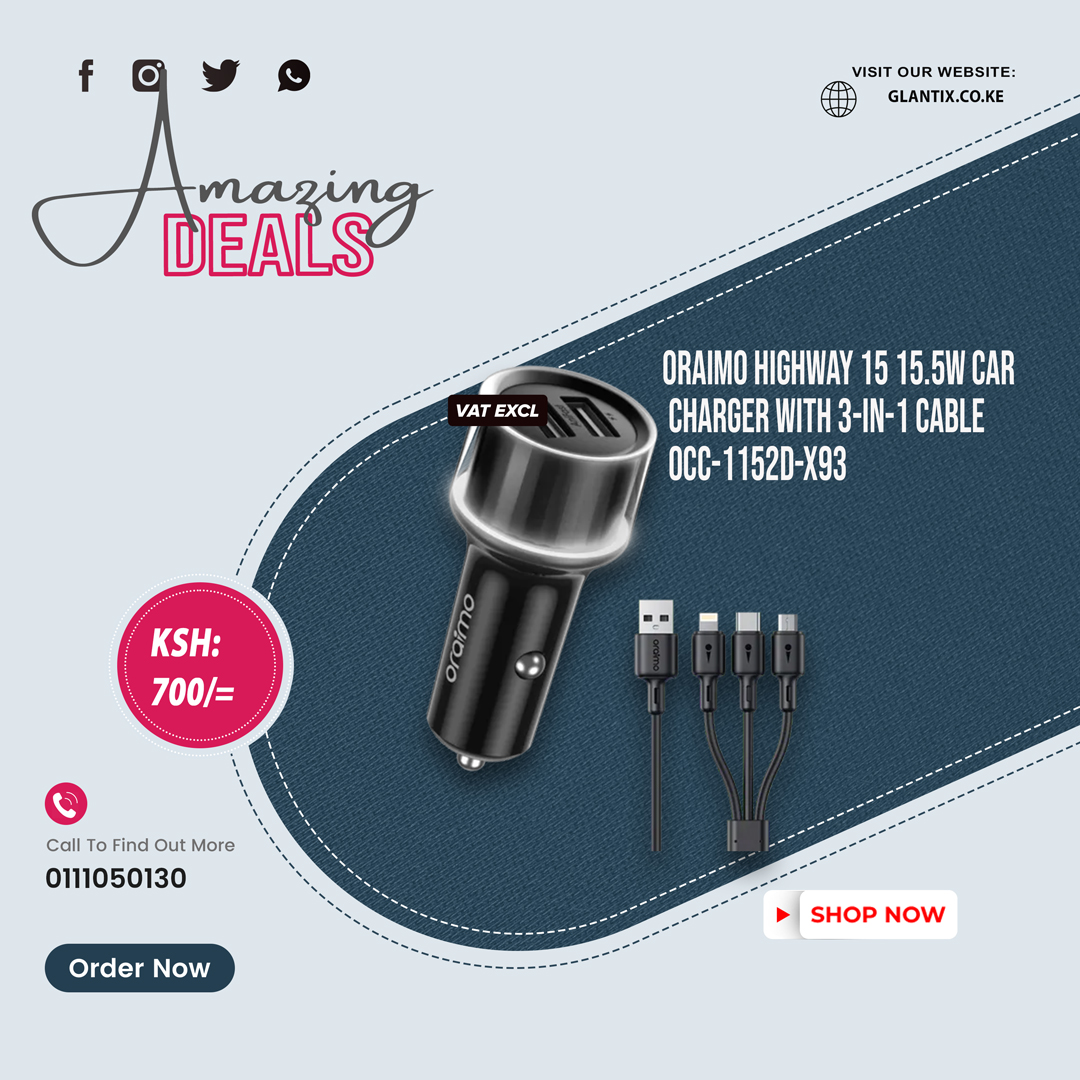 glantixke's tweet image. 🚗⚡ Charge up anywhere, anytime!
Oraimo car chargers keep your devices powered on the go – fast, safe, and built for every drive 🔌🚘

📍 OCC-21D • OCC-73D • OCC-32D • OCC-1152D-X93 • OCC-21DML
🔋 Choose your charge. Stay connected.

#Oraimo #CarCharger #PowerOnTheGo…