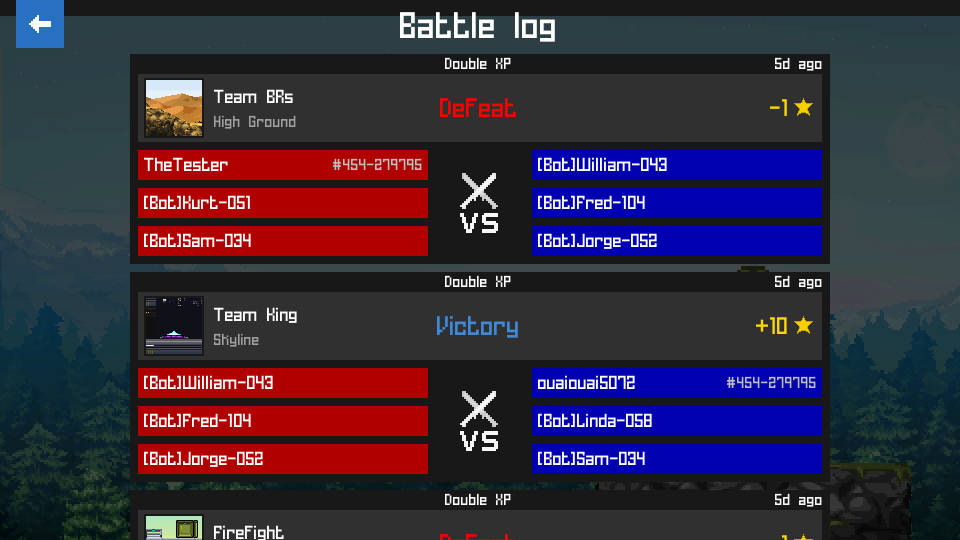 The Spartan Firefight update 4.61 introduces a Battle Log along with many other improvements!  From main menu, press the button on top right and select Battle log (only the games played with update 4.61 are visible). #SpartanFirefight