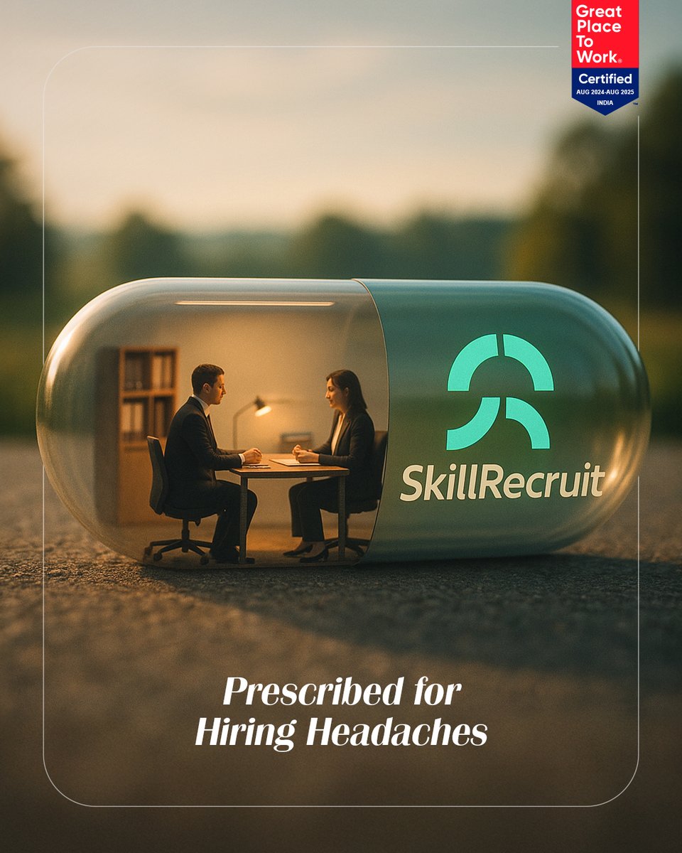 SkillRecruit's tweet photo. Hiring shouldn’t hurt. SkillRecruit is your remedy for talent troubles.
#SkillRecruit #HiringSolutions #TalentPartner #RecruitmentMadeEasy #WorkplaceWellness https://t.co/5LJGA6uW6m