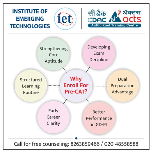 IETPune's tweet photo. Why you must enroll for PRE-CAT course before appearing for the C-CAT?
Go through the following visual for better idea...!
#IETPune #cdac #cdacacts #computerengineer #computerengineers #pgdiploma #computerengineering #informationtechnology #java #Engineering #pgdac #bcs #mcs https://t.co/MwVT6Ib6wD