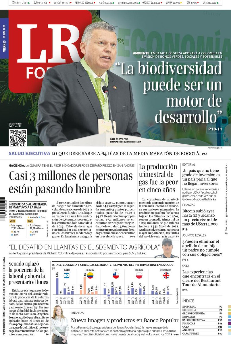 Hoy, en la #Portada LR | "La biodiversidad puede ser un motor de desarrollo"

Más noticias en larepublica.co