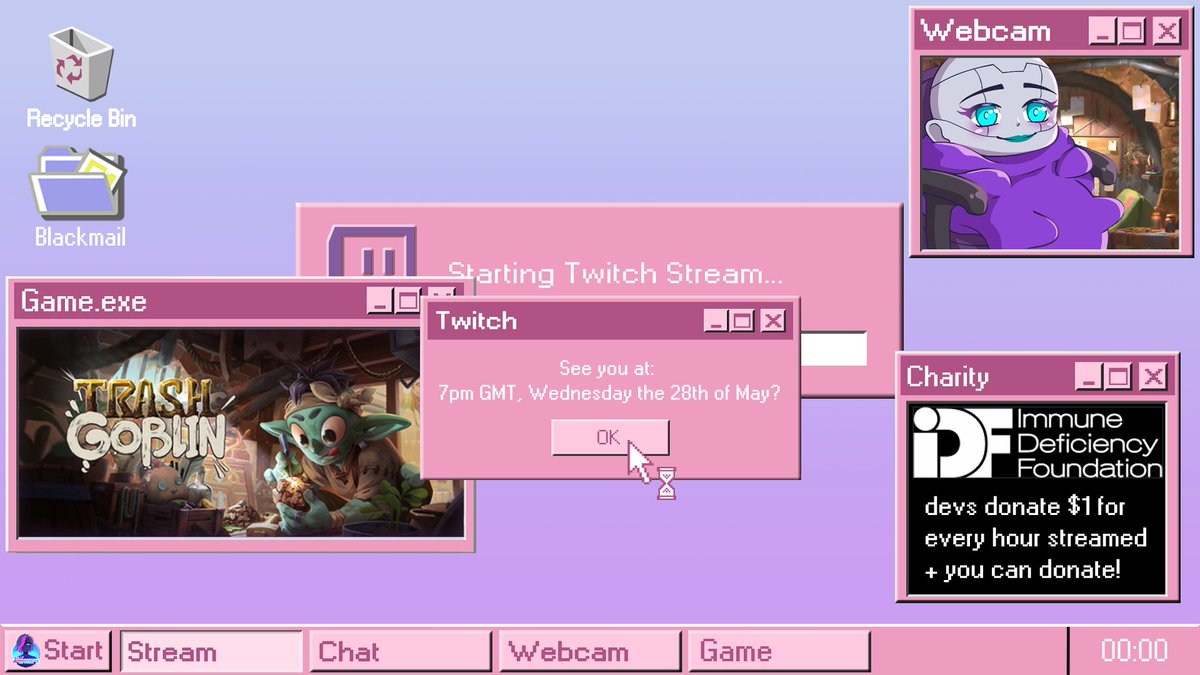 Join me on Wednesday for the release of 1.0! I have loved early access and beta testing this cozy game! #TrashGoblin #CharityGoblin5K