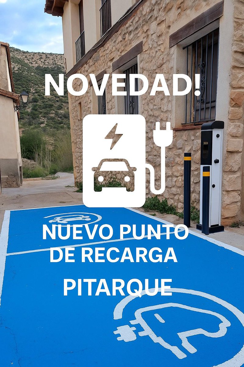con_pitarque's tweet photo. En #Pitarque ya contamos con un nuevo punto de recarga, para vehículos eléctricos 🚗⚡

🔋 Si estás pensando en venir a visitar el #nacimientoriopitarque , ¡ya puedes recargar energía aquí!
#Sostenibilidad #maestrazgo #silentroute #EnergíaLimpia https://t.co/5brmoHnZkq