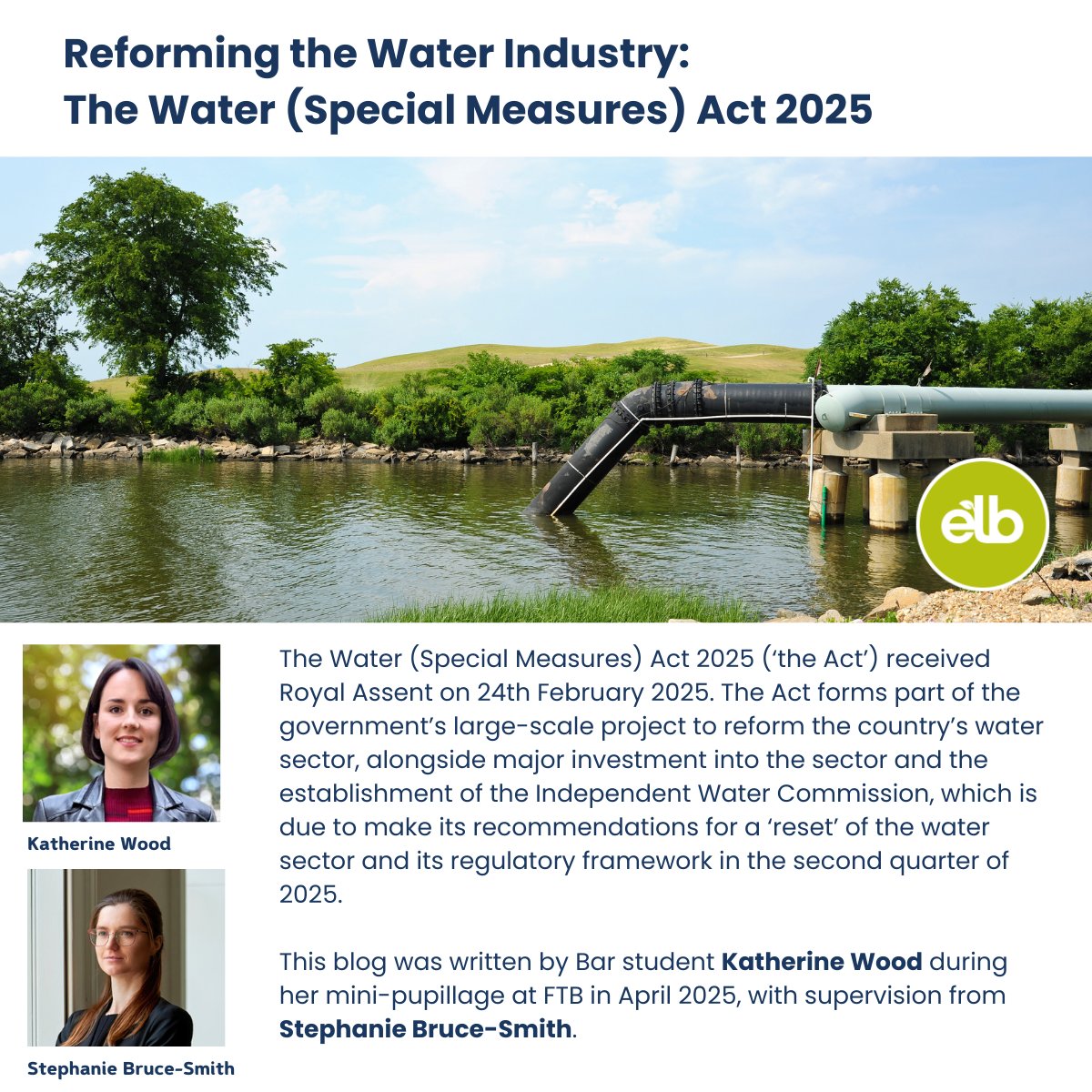 EnvLaw_Blog's tweet image. The Water (Special Measures) Act 2025 marks a significant step in reforming UK water sector, introducing new duties on accountability, transparency, and pollution control.

🔗lnkd.in/e-DFyXBx
📩lnkd.in/eX6CStUw

#EnvironmentalRegulation #PublicLaw #LegalReform #ELB