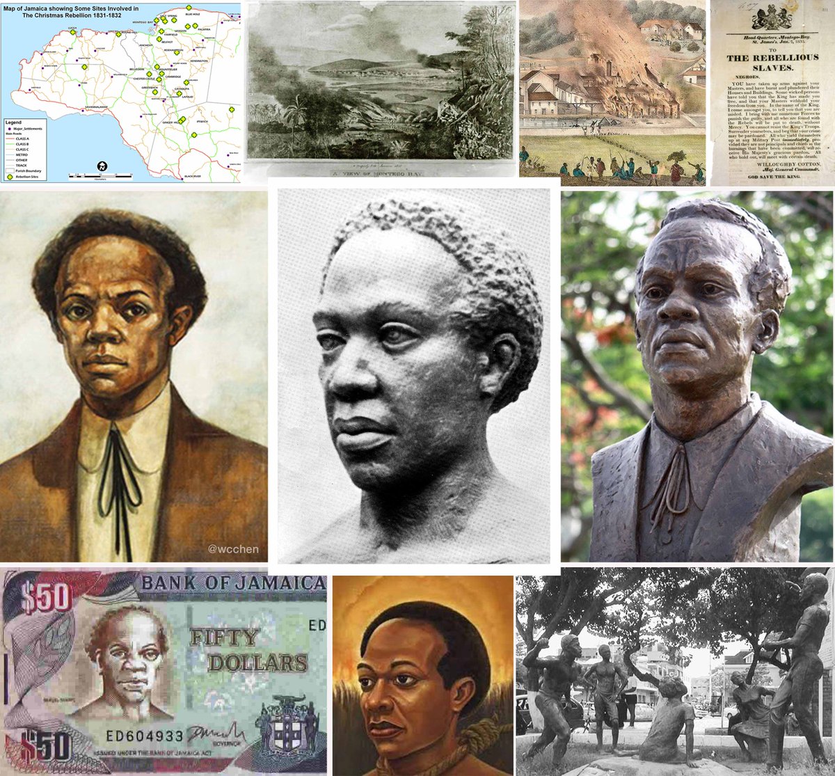 wcchen's tweet photo. I would rather die upon yonder gallows than to live in slavery.

Sam Sharpe, Freedom Fighter, aged 31, hanged 193 years ago today, on 23 May 1832. Last one executed for participating in #Jamaica’s 1831 Christmas Rebellion which hastened end of slavery all over British Empire. Sharpe's originally peaceful protest turned into Jamaica’s largest uprising of enslaved Africans; lasted 10 days; spread throughout entire island, mobilised as many as 60,000.