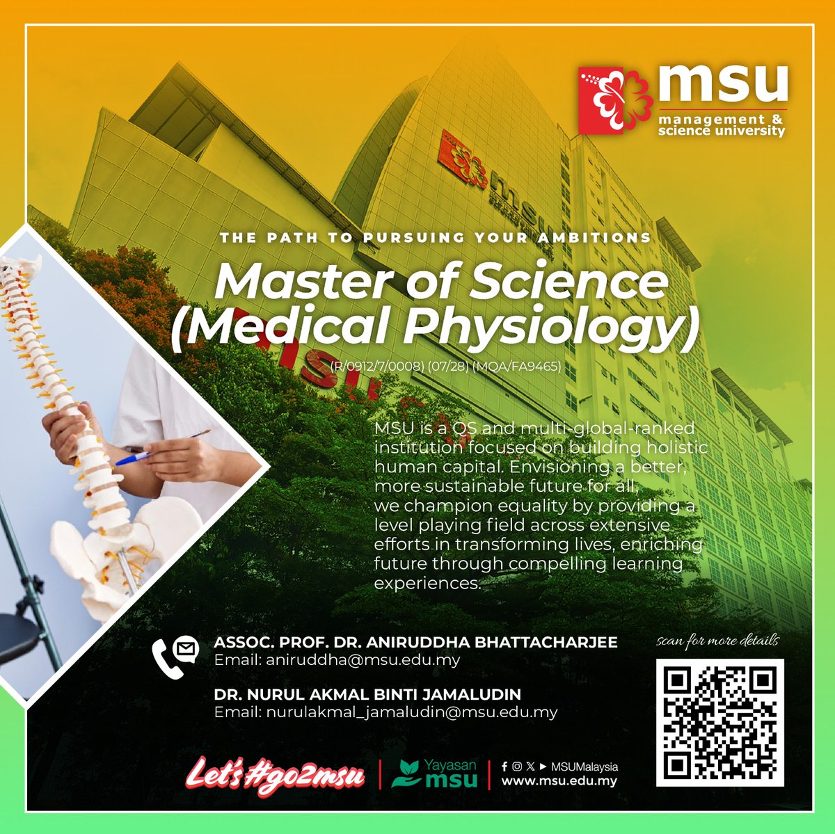 aniruddha567's tweet photo. Transform curiosity into expertise- join MSU Master of medical physiology prog. Fuel your passion to become Physiology lecturer/ researchers.Feel free to contact me@0182051094. https://t.co/C3TYrRoSpl