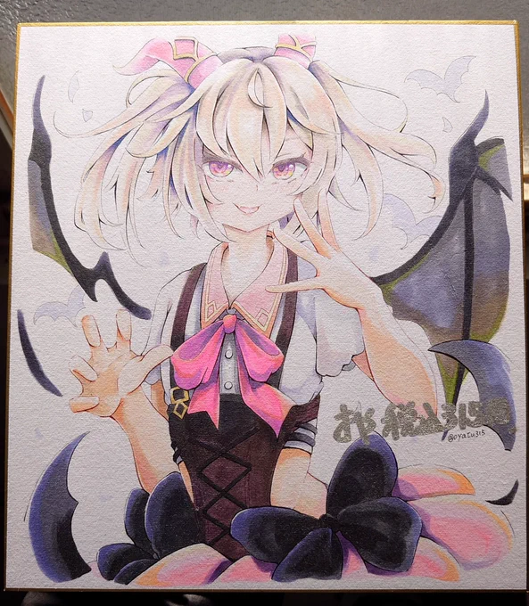 イラスト色紙。ラヴィ描いたよ 