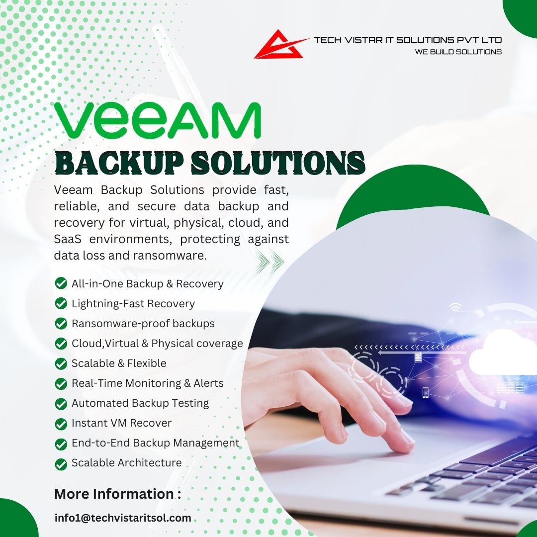techvistar_IT's tweet image. 🛡️ Protect Your Data with Confidence!
Tech Vistar IT Solutions brings you Veeam Backup Solutions – fast, secure, and reliable backup &amp;amp; recovery for virtual, physical, cloud, and SaaS environments.

#TechVistarITSolutions #RansomwareProtection #CloudSolutions #ITSecurity