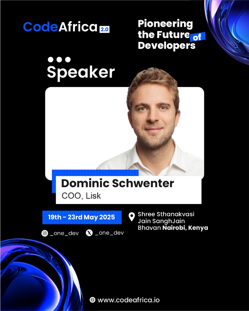 Alienate_B's tweet image. Happy to be at @_one_dev conference in Kenya to network and meet builders in the ecosystem.I'll also be representing @LiskAfrica as the gold sponsor together with @Ijay_js .Spot us and share what you are building on Lisk
Our COO @domschwenter is speaking on @LiskHQ
#Lisk