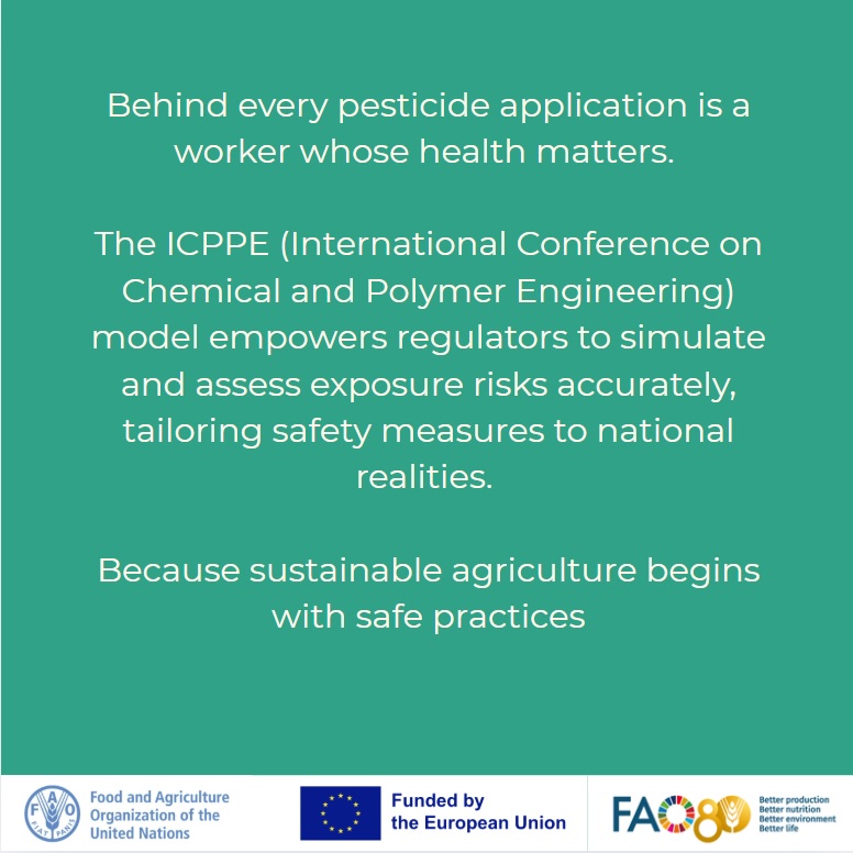 faosfsafrica's tweet photo. #DYK🔬 Pesticide operator exposure is a top concern

This week, @SADC_News countries' pesticide regulators tested a new global model by #ICCPE  to estimate real-world exposure levels
👉bringing science closer to safer practices

#RegionalTraining #PesticideSafety #FAOToolkit https://t.co/fbOCnJb2gk