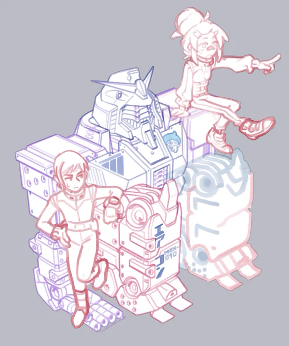 Doodling a couple traveling AC sales people before bed 