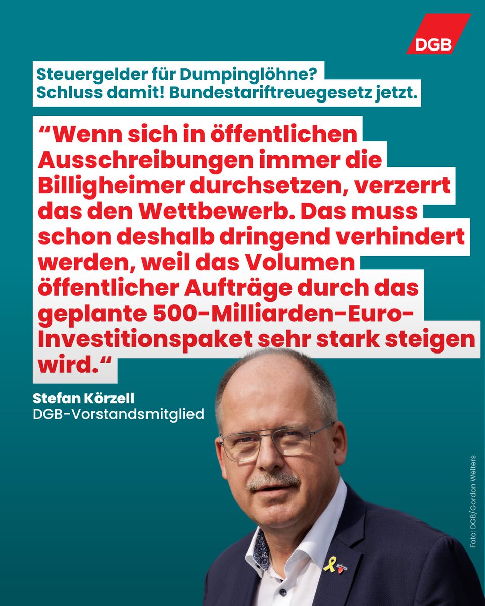 DGB - Deutscher Gewerkschaftsbund (@dgb_news) on Twitter photo Das #Bundestariftreuegesetz muss für die neue Bundesregierung ganz oben auf der Agenda stehen. Unser Vorstandsmitglied <a href="/SKoerzell/">Stefan Körzell</a> im FAZ-Interview: #StarkMitUns faz.net/aktuell/wirtsc… Das #Bundestariftreuegesetz muss für die neue Bundesregierung ganz oben auf der Agenda stehen. Unser Vorstandsmitglied <a href="/SKoerzell/">Stefan Körzell</a> im FAZ-Interview: #StarkMitUns faz.net/aktuell/wirtsc…