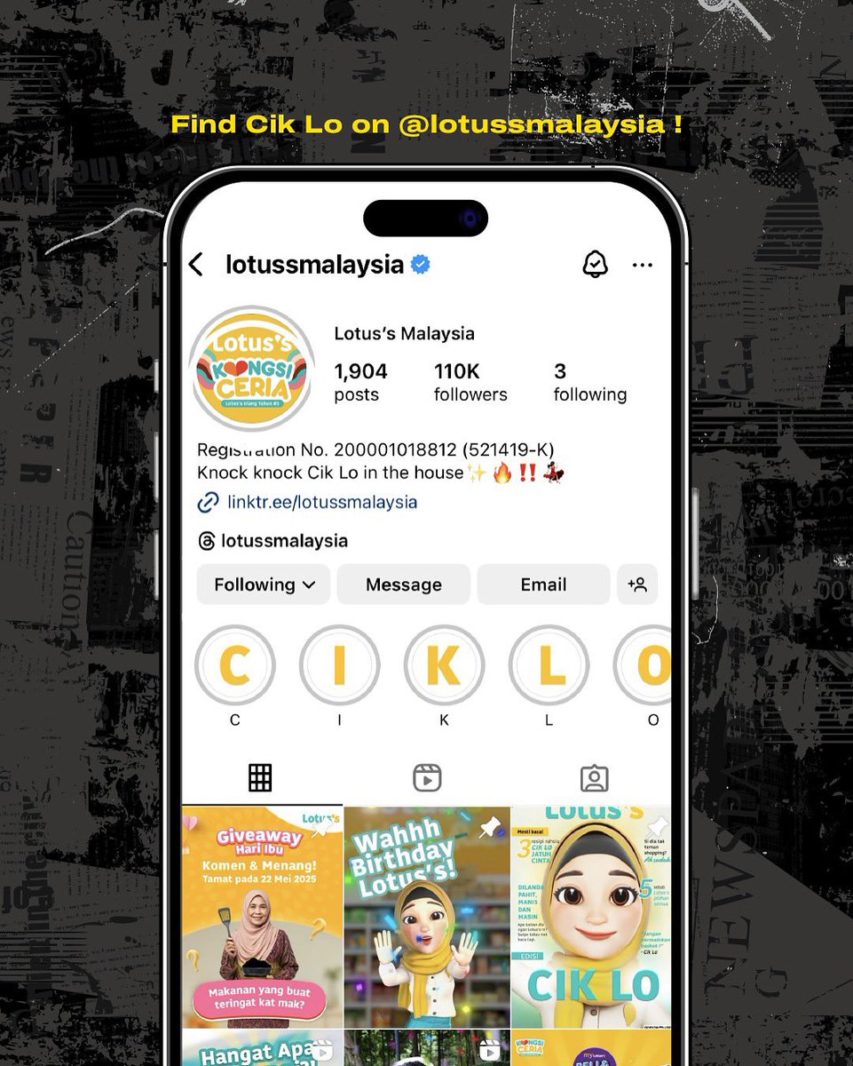 Company27's tweet photo. When we asked the Lotus’s Team why they did this, they said, “Why not?”

Read the full article on Marketing Interactive and say hi to Cik Lo on @LotussMalaysia! 😎 https://t.co/eJPmG3cINn