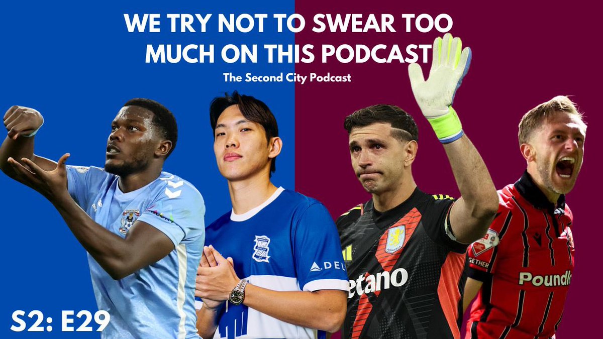 2ndCityPod's tweet photo. Watch the new episode of the SCP: 'We Try Not To Swear Too Much On This Podcast' on YouTube now!

https://t.co/7yMVzGZtu6

#avfc #bcfc #villa #blues #walsall #saddlers #ccfc #coventry https://t.co/i7SHc2lG4E