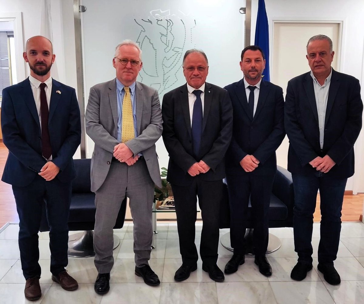 A constructive meeting was held by High Commissioner <a href="/UKinCyprus/">UK in Cyprus</a> Mr. Michael Tatham and the PCCI. During the meeting, the already strong ties between 🇬🇧 &amp; 🇨🇾 were addressed. Τhe interest in investments was underlined in tourism, education, services, health &amp; marina management.