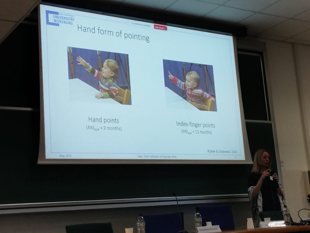 AssCLASTA's tweet photo. Lezione Magistrale: CARINA LÜKE @Uni_WUE 

👏🎓 Introdotta da Annalisa Guarini, è un vero piacere ospitare alle XV Giornate CLASTA la Lezione Magistrale di Carina Lüke dal titolo “Early indicators of language delay in mono- and multilingual children” https://t.co/cUG5LiJLbf