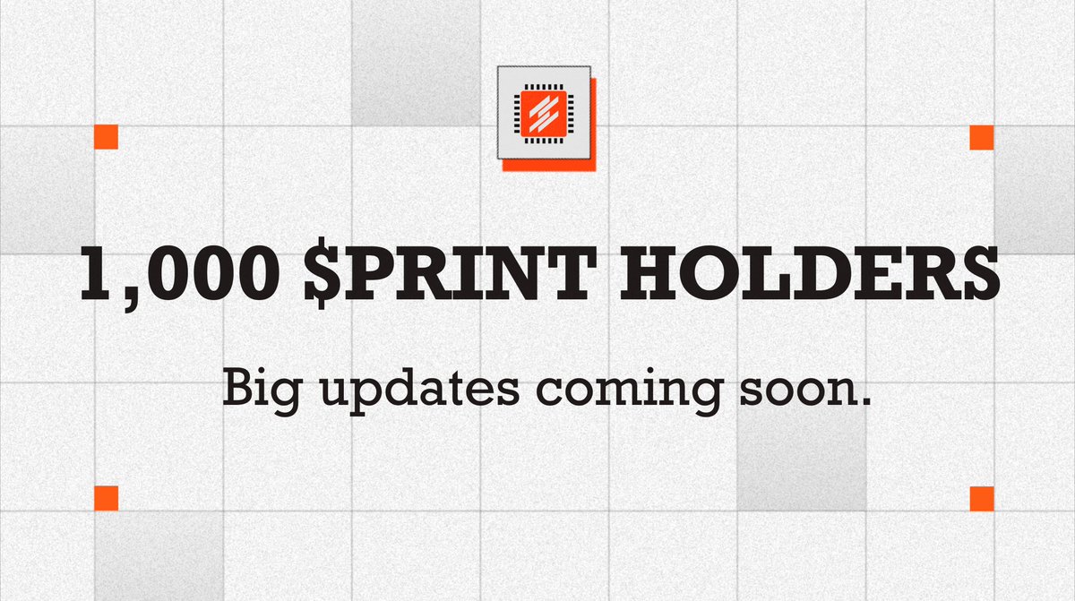 Just 2 days after launch, we’ve gained 1,000 loyal supporters.

Buckle up — something exciting is dropping soon!

$PRINT'ed 🔥