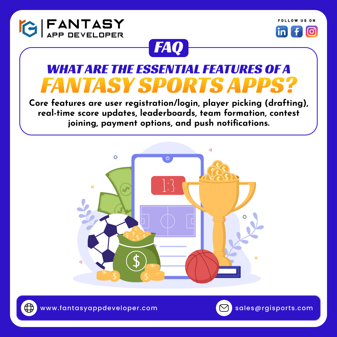 From basic features to advanced , we provide it all.

Build the ultimate experience for players and admins with Fantasy App Developer.

Get started now.

📞 91-982-868-6605

✉️ sales@rgisports.com

➡️ fantasyappdeveloper.com

#FantasySports #FantasyAppDeveloper