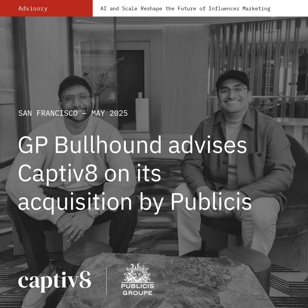GP Bullhound (@gpbullhound) on Twitter photo GP Bullhound advises Captiv8 , one of the largest global influencer marketing platforms, on its acquisition by <a href="/PublicisGroupe/">Publicis Groupe</a> , the global media and agency holding company. gpbullhound.com/articles/gp-bu⦠GP Bullhound advises Captiv8 , one of the largest global influencer marketing platforms, on its acquisition by <a href="/PublicisGroupe/">Publicis Groupe</a> , the global media and agency holding company. gpbullhound.com/articles/gp-buā¦