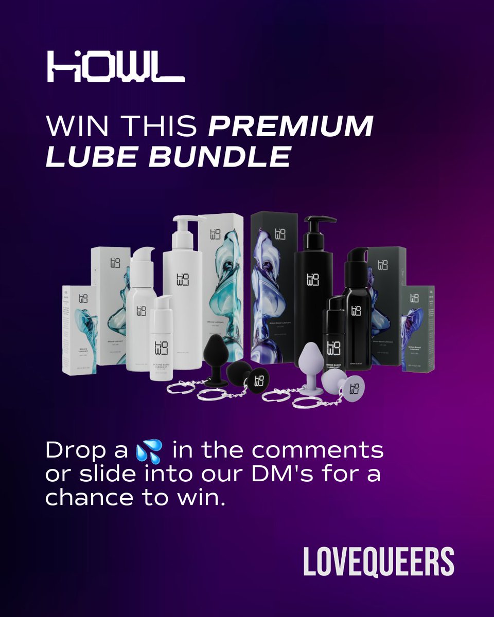 lovequeers's tweet photo. Join the pleasure revolution with @howlworldwide and @lovequeers ! We’re giving away the entire premium lube family along with two butt plug keyrings! 🍑

Want in? Of course you do! Drop a ‘💦’ below for a chance to win! https://t.co/OqrwPuDTsH