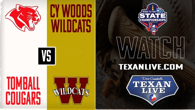 Dave Campbell’s Texan Live--Texanlive.com (@texan_live_org) on Twitter photo Baseball Regional Semi- Finals
⚾️ ⚾️ Tomball vs Cy Woods
📺 bit.ly/3H1RVco
📅 Friday May 23
⏰ at 7PM
<a href="/TISDTHS/">Tomball High School</a> <a href="/tomball_bsball/">Tomball High School Baseball</a> <a href="/CyWood_Boosters/">Cy Woods Athletic Booster Club</a> <a href="/CWCatsBaseball/">Cy Woods Baseball</a> <a href="/cywoodsbaseball/">Cypress Woods Baseball</a> <a href="/LloydTurnerJr/">Lloyd Turner</a> <a href="/aiden_haby/">Aiden Haby</a> <a href="/RossSullivan02/">Ross Sullivan</a> @MartinezRaulJR Baseball Regional Semi- Finals
⚾️ ⚾️ Tomball vs Cy Woods
📺 bit.ly/3H1RVco
📅 Friday May 23
⏰ at 7PM
<a href="/TISDTHS/">Tomball High School</a> <a href="/tomball_bsball/">Tomball High School Baseball</a> <a href="/CyWood_Boosters/">Cy Woods Athletic Booster Club</a> <a href="/CWCatsBaseball/">Cy Woods Baseball</a> <a href="/cywoodsbaseball/">Cypress Woods Baseball</a> <a href="/LloydTurnerJr/">Lloyd Turner</a> <a href="/aiden_haby/">Aiden Haby</a> <a href="/RossSullivan02/">Ross Sullivan</a> @MartinezRaulJR