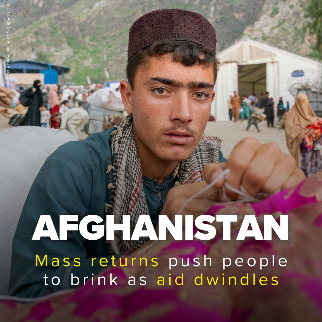 Refugees's tweet photo. Mass return of Afghans has created a crisis upon crisis.

They want to rebuild their lives, but dwindling support threatens their future.

The world must not abandon the people of Afghanistan.