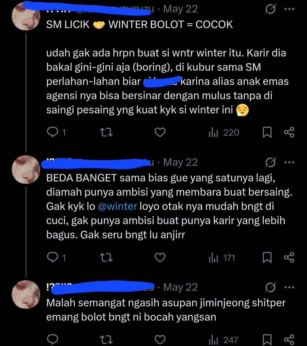 benangbordir's tweet photo. Pernah ga lo ngatain bias sendiri gara-gara lo iri sama karina dan pencapaiannya? https://t.co/OYU95rmVaf