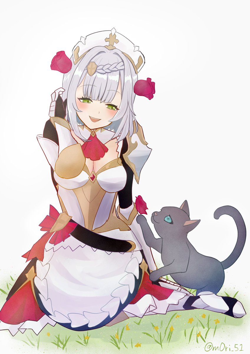 ノエルと猫🐈🐾
#ノエル　#原神　#GenshinImpact