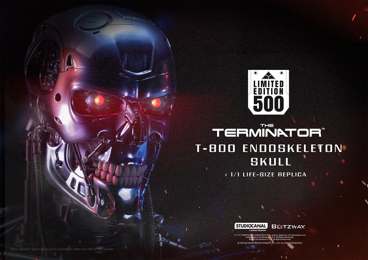 ?全世界限定500個? 【T-800 Endoskeleton Skull 1/1 ライフサイズ 