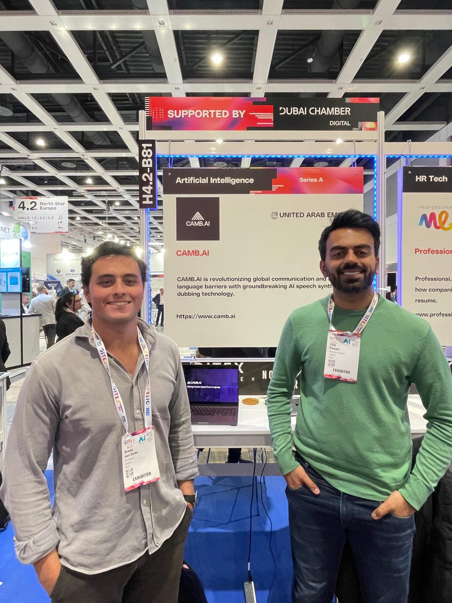 Our team hit the road this week! 🚗✨

🇫🇷 In Paris with <a href="/LNBofficiel/">Ligue Nationale de Basket</a>  - building on a great collab

🤝 Leander, Clément &amp; Loïc met with a new partner (👀 stay tuned)

🇩🇪 Meanwhile, <a href="/useCamb_AI/">Camb AI</a> was at #GITEXEurope repping localized content in sport &amp; entertainment 🚀