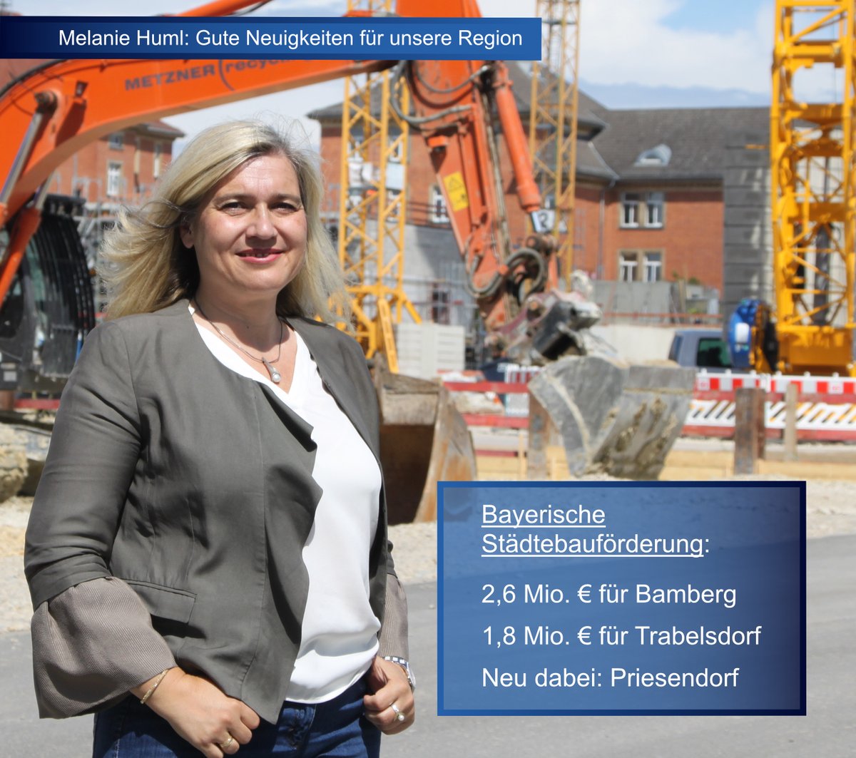 Bayerische #Städtebauförderung: Über 2,6 Mio.€ für #Bamberg, Schwerpunkt Lagarde-Quartier. Für #Trabelsdorf Revitalisierung altes Brauhaus gibt's 1,8 Mio. €. Neu in Programm aufgenommen ist #Priesendorf - zum Einstieg 60.000 € u.a. für Ideenwettbewerb neue Ortsmitte.