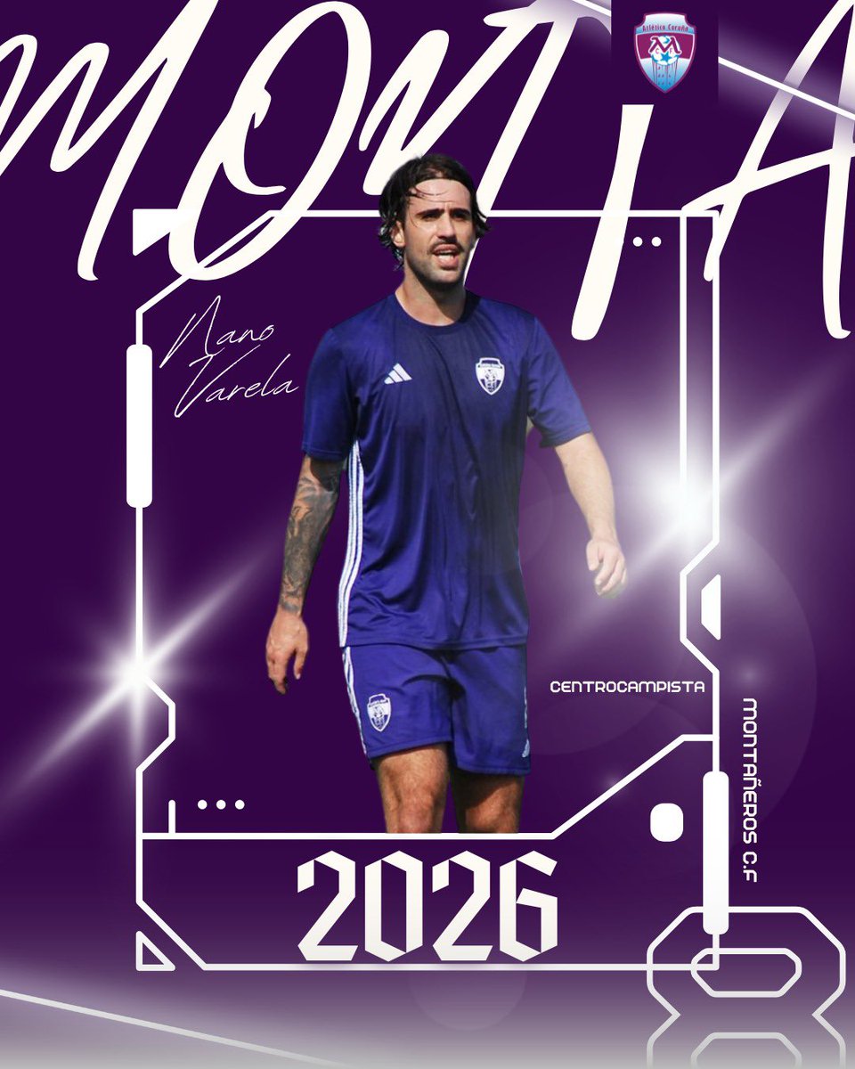 AtlCorunaMonta's tweet photo. 🟣 𝗢𝗙𝗜𝗖𝗜𝗔𝗟 | Renovación 
🖋️ Nano Varela asina ata 2026

📝 Unha tempada máis, desfrutaremos do talento e a maxia de Nano Varela no centro do campo. https://t.co/YeWRMcUeXl