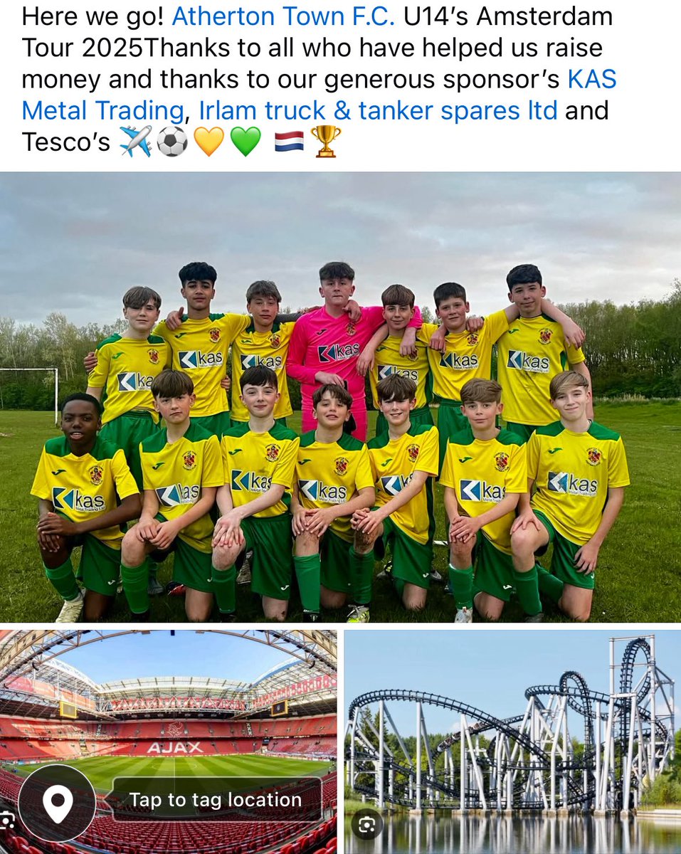 <a href="/AthertonTownFC/">Atherton Town F.C.</a> U14’s on Tour!
