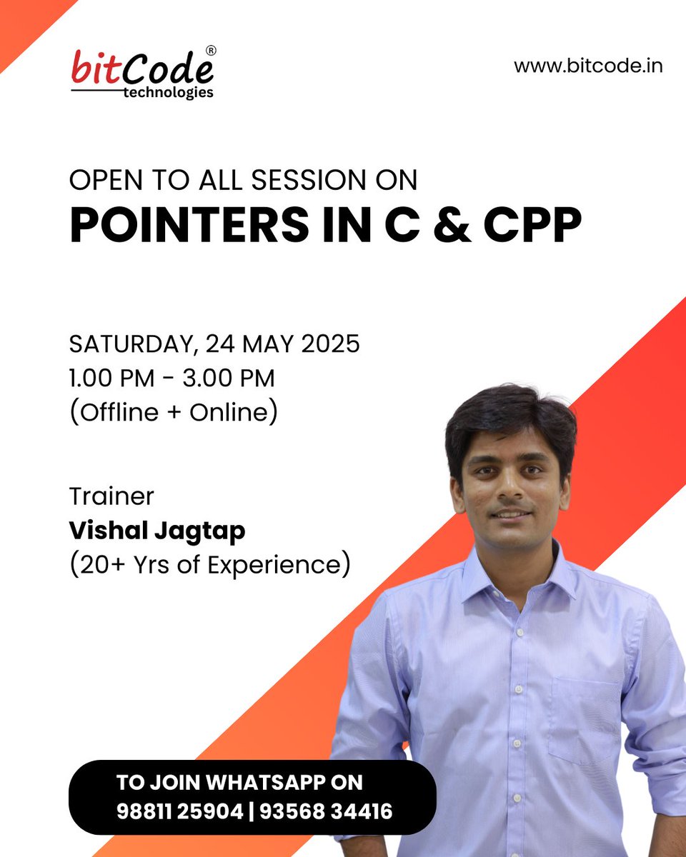 BitcodeTech's tweet image. 📷 Free Session Alert! 📷
Struggling with pointers in C/C++? Let’s end the confusion once and for all!