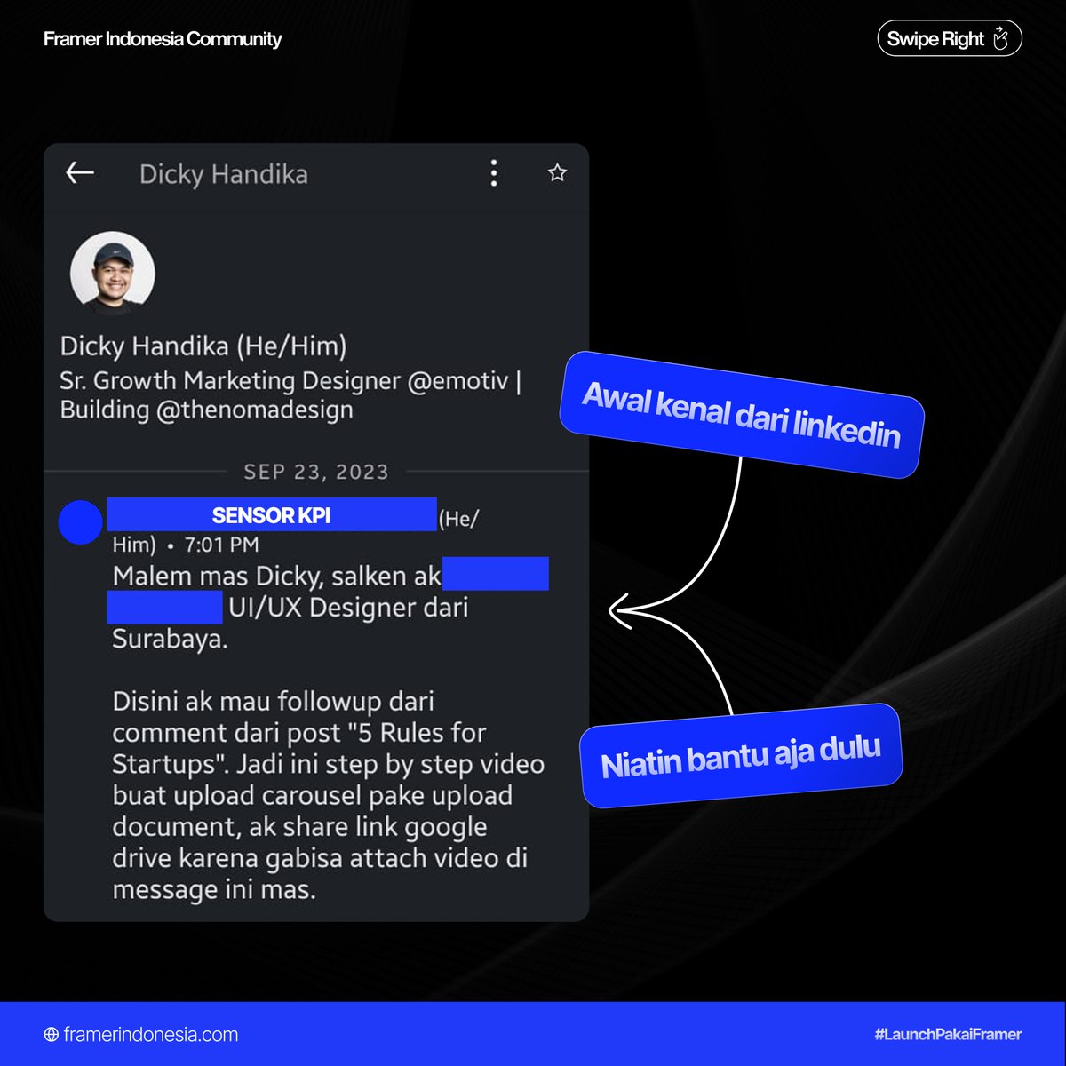 framerindonesia's tweet photo. Penting banget kenalan dengan sesama Professional Freelancer, apalagi sembari membangun Personal Branding. 

#Framer #Framerina #FokusFramer #LaunchPakaiFramer https://t.co/gPXGApi8k1