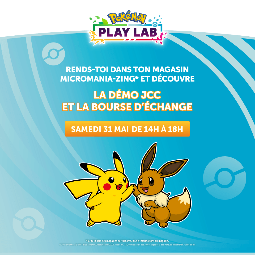 Micromania-Zing (@micromania_fr) on Twitter photo 🔴 ÉVÉNEMENT 🔴
Venez vous initier au <a href="/JCCPokemonFR/">JCC Pokémon France</a> et participez à la bourse d'échange 🔥
Ça se passe le samedi 31 mai de 14h à 18h dans 50 magasins en France !
La liste des magasins participants est ici bit.ly/3Hlf5ue
Nous vous attendons nombreux ! 🔴 ÉVÉNEMENT 🔴
Venez vous initier au <a href="/JCCPokemonFR/">JCC Pokémon France</a> et participez à la bourse d'échange 🔥
Ça se passe le samedi 31 mai de 14h à 18h dans 50 magasins en France !
La liste des magasins participants est ici bit.ly/3Hlf5ue
Nous vous attendons nombreux !