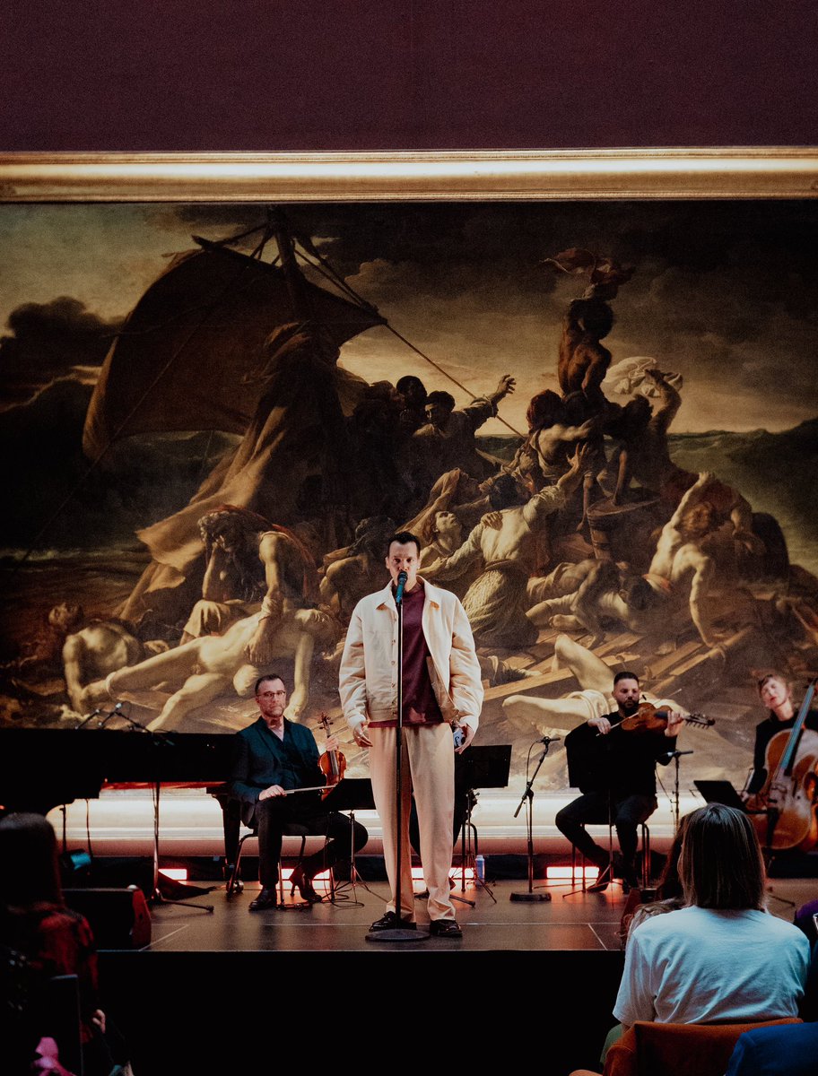 GaelFaye's tweet photo. Ma Carte Blanche au @MuseeLouvre s’est terminée par un concert devant le chef d’œuvre du peintre Théodore Géricault: Le Radeau de la Méduse. 
Merci au public et à toutes les personnes qui m’ont permis de réaliser ce rêve. 

Prochainement le concert sur @ARTEconcertFR https://t.co/YZfTMcr106
