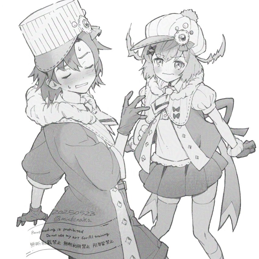 michi___naka's tweet photo. 【リクエスト】シュクレーレとクルティエル
どちらか、というお題でしたがユニスト読んだらどちらも想像以上に様子がおかしくておもしろだったので2人になりました。服装おそろっち…と思ってたらおそらく制服かなにかですね… https://t.co/RiaTzqVNBG