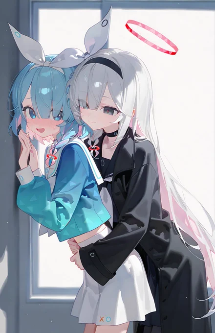 back hug~#ブルアカ #BlueArchive #アロナ #プラナ 